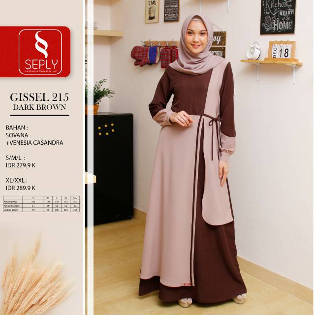Gamis Seply Gisel 215 warna brown