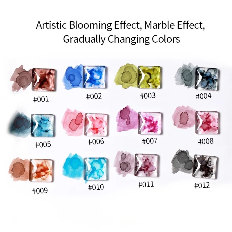 AS Morandi Blooming Gel Nail Polish Magic Water Color Blossom Marble ink Soak Off UV Gel Varnish