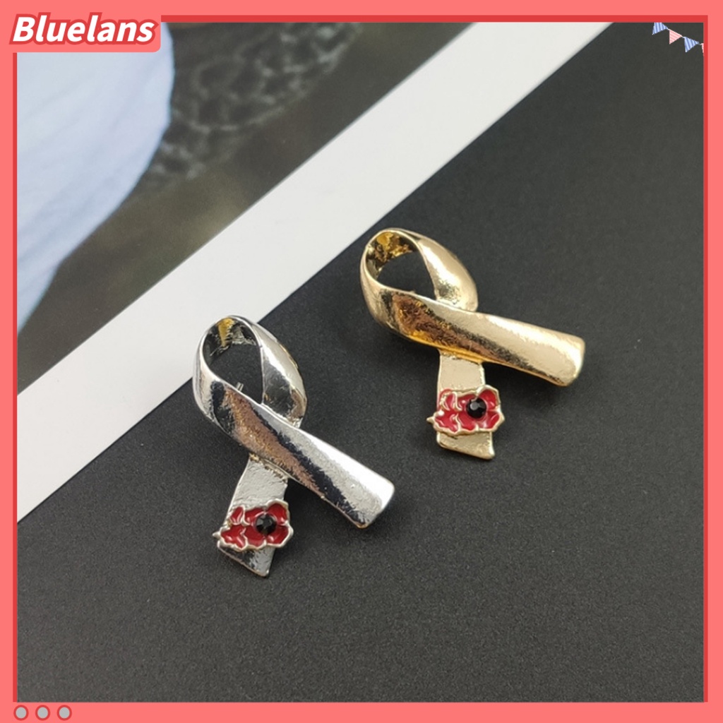 Bluelans Fashion Brooch Cancer Badge Ribbon Style Alloy Flower Decor Brooch