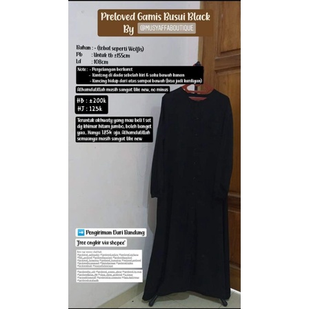 Preloved Set Gamis Hitam
