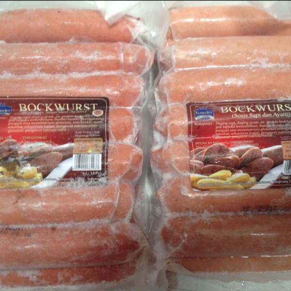 

Kanzler Bockwurst sosis sapi ayam isi 14 berat 1 kg