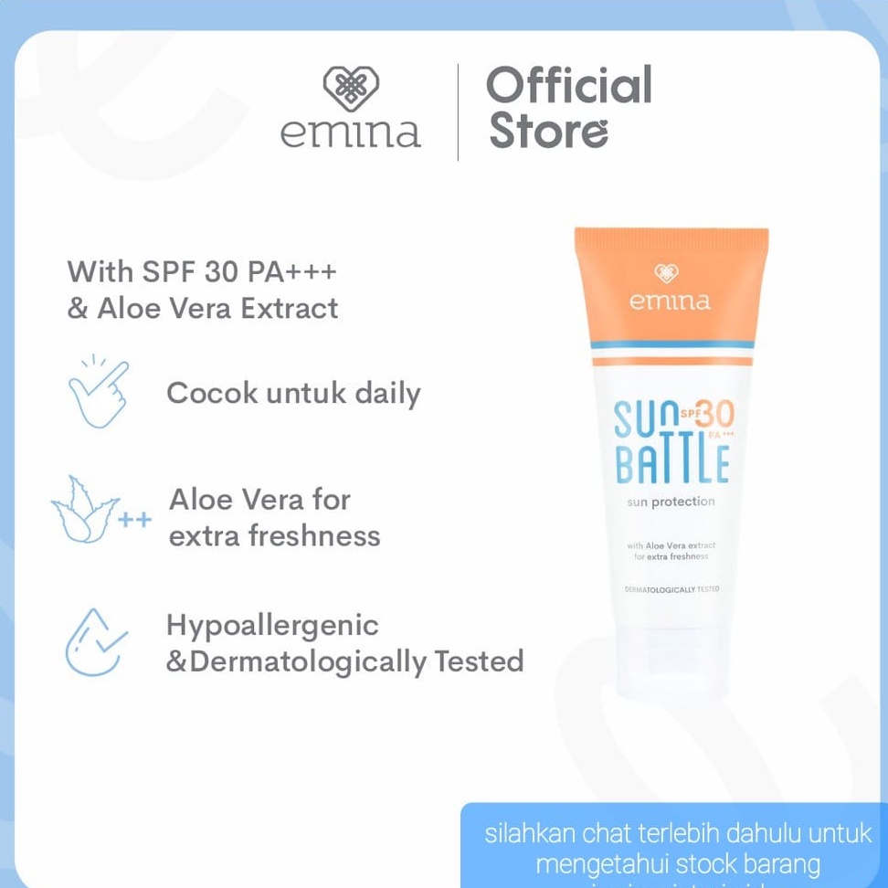 EMINA SUN BATTLE PROTECTION SPF 45 30ML SUNSCREEN WAJAH SUNBLOCK