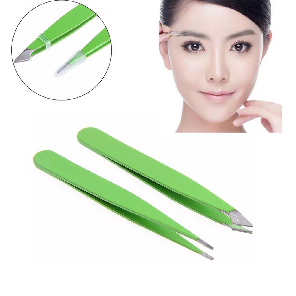 R-flower 2Pcs Penjepit Alis Professional Beauty Tip Penghilang Bulu