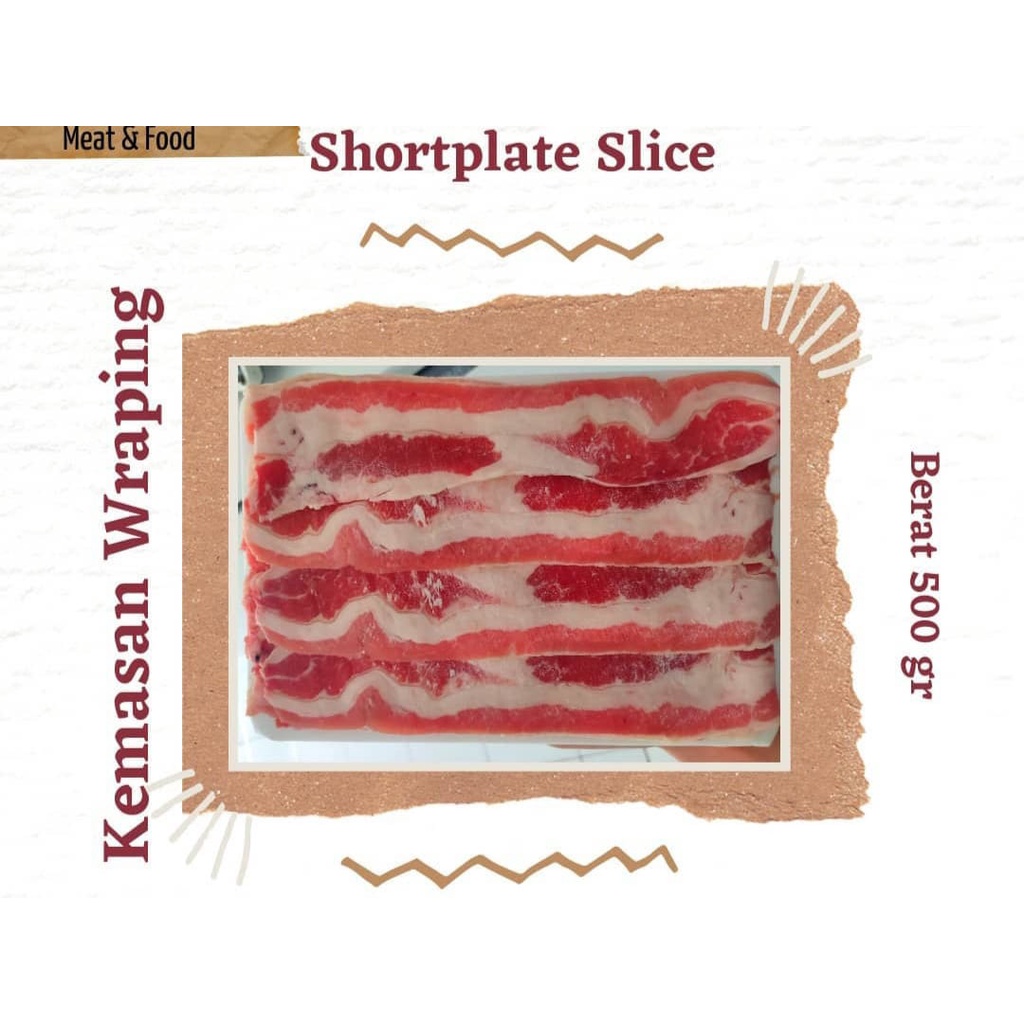 Daging Sapi Beef Slice (500GR) US Shortplate FRESH CUT Premium