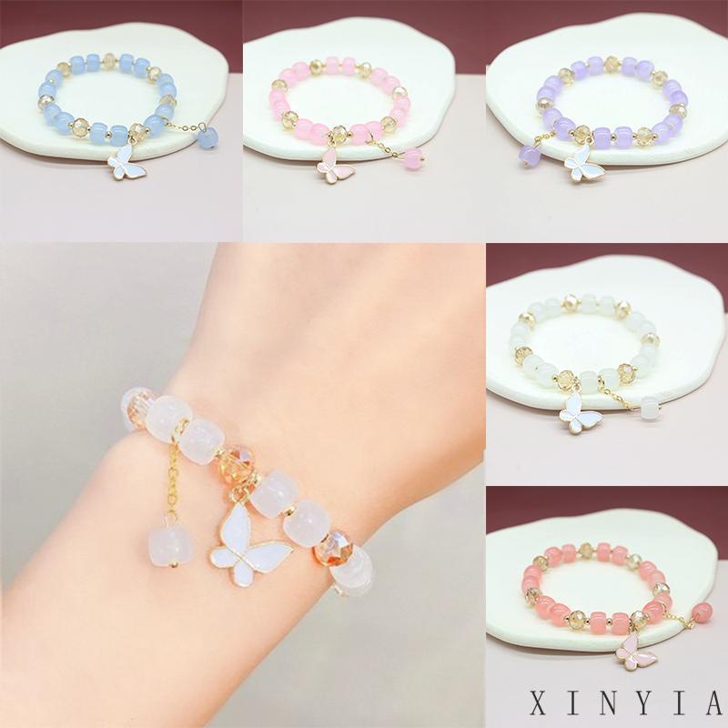 Xia.id Gelang Tangan Wanita Manik Kupu-Kupu Multi Warna Kreatif Elegan Untuk Hadiah