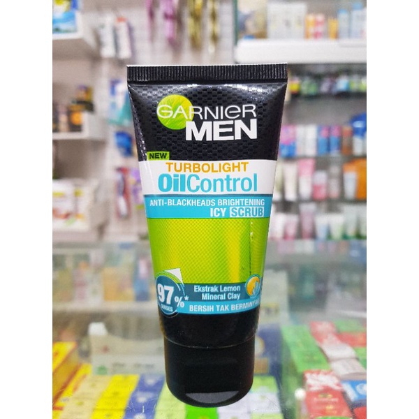 Garnier Men Turbolight Ice Scrub Oil Control 50 ml / Sabun Wajah / Sabun Wajah Garnier Men