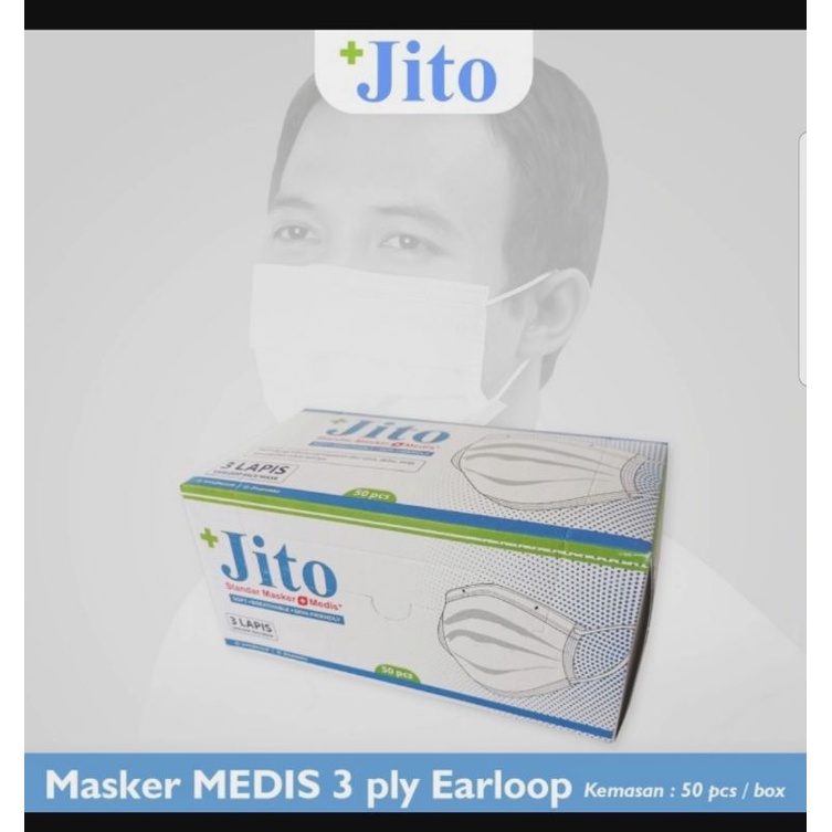 JITO MASKER MEDIS 3 Ply Earloop  (1Box=50 Pcs)