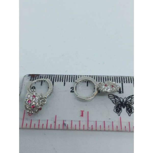 anting donat listring+m.hellokitty mp full/ anting perak asli silver 925lapis emas/ anting fashion