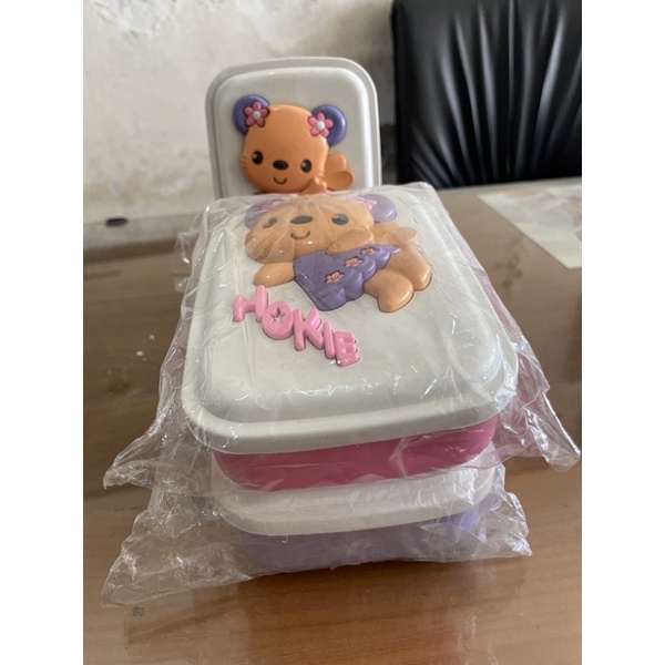Kotak makan anak hokie sekat 2/kotak makan anak boneka/ kotak makan anak lucu/ kotak makan murah/ te