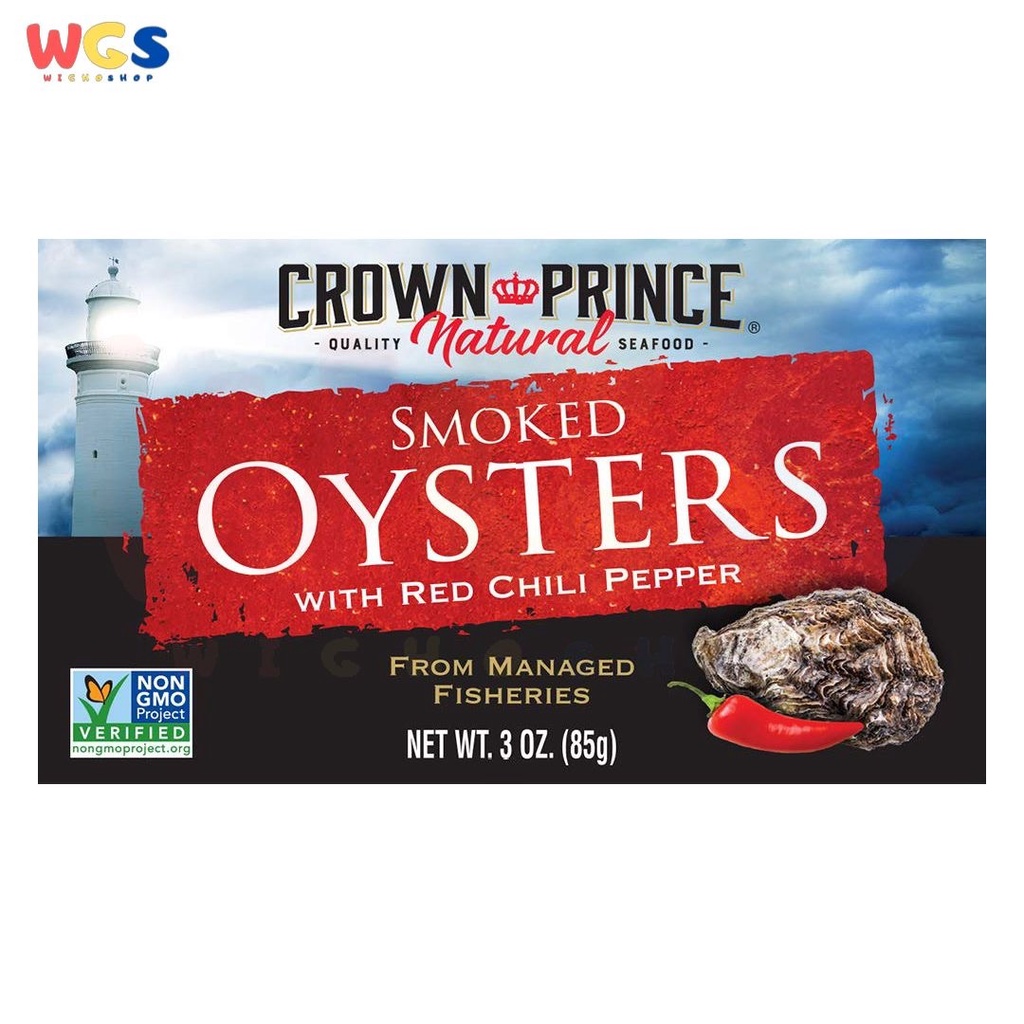 Crown Prince Natural Smoked Oysters With Red Chili Pepper 3oz 85g