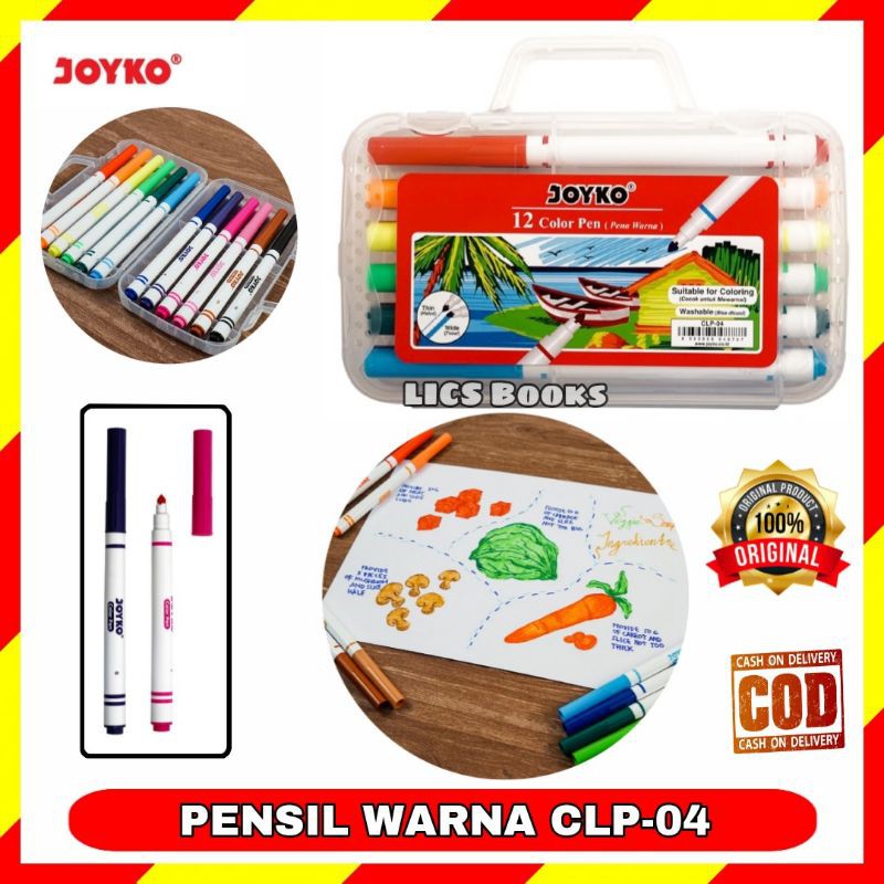 

Pensil Warna Joyko Color Pen Pulpen Warna CLP-04 12 warna