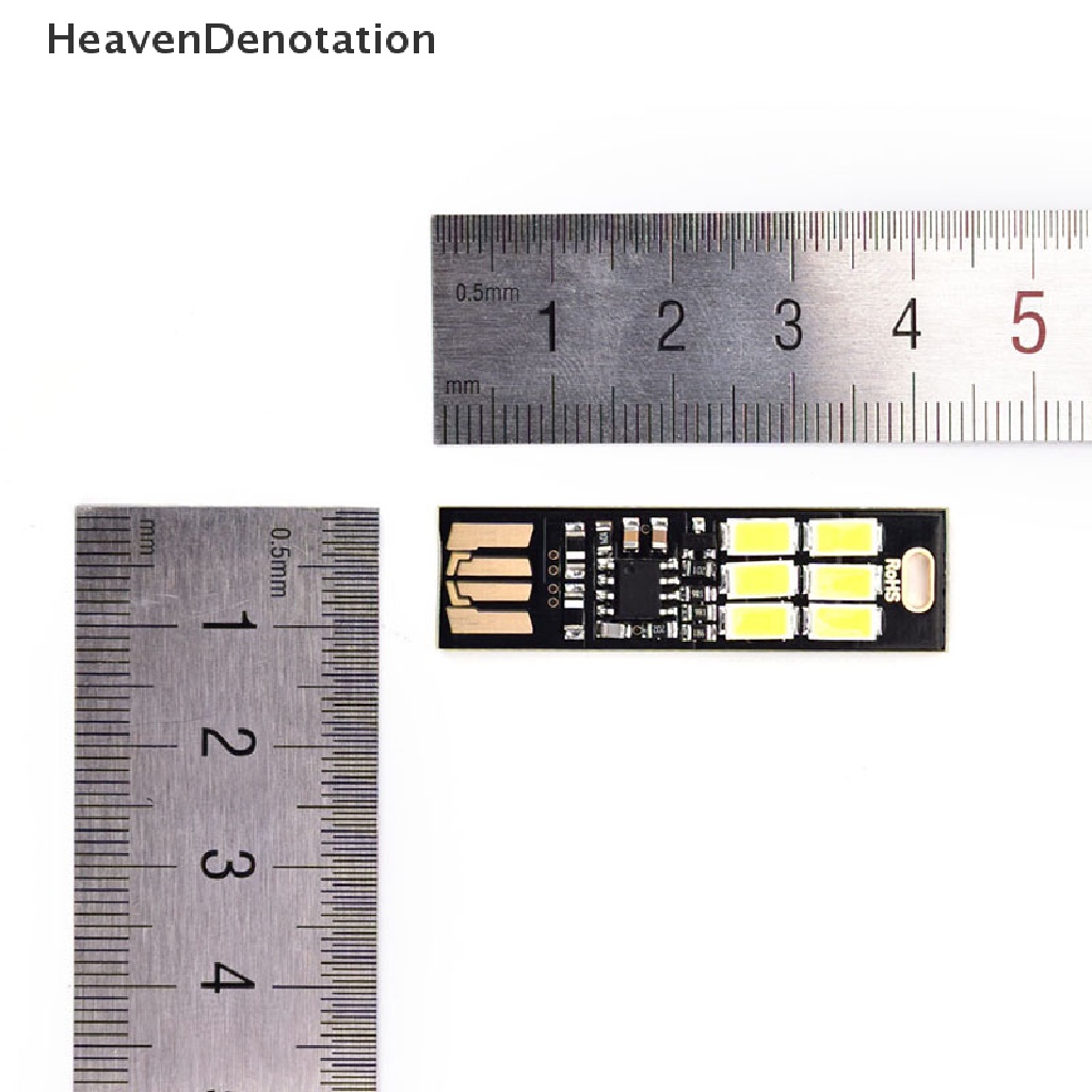 (Heavendenotation) 1pc Lampu 6-led Mini Portable Tenaga Usb Dengan Dimmer Sentuh Untuk Laptop