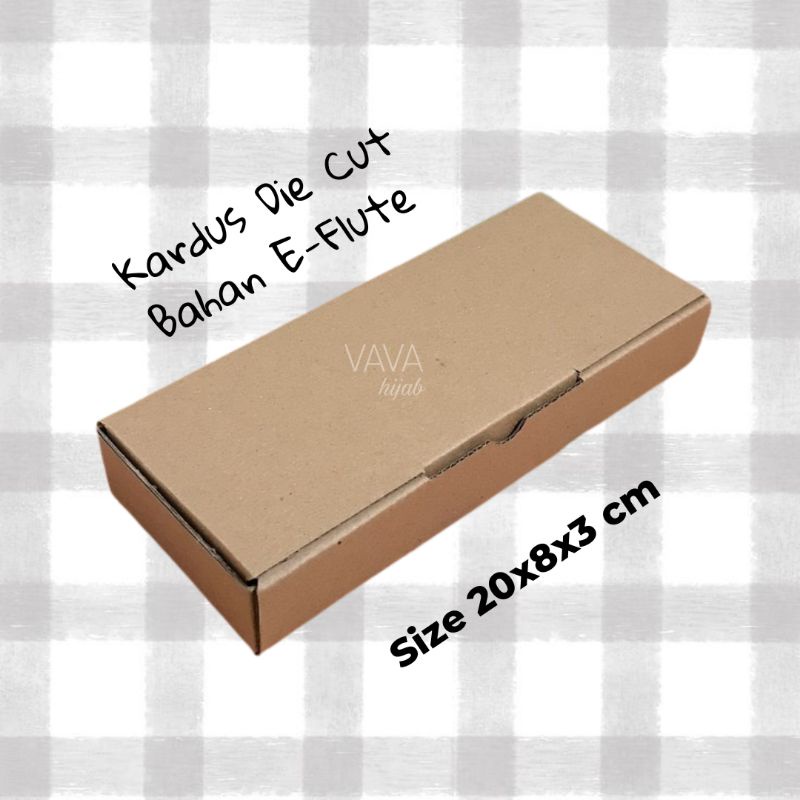 

Kardus Uk.20x8x3 cm Die Cut Kotak Karton Box Hampers Dus Kue Roti Packing Polos Tebal Kraft Coklat Olshop