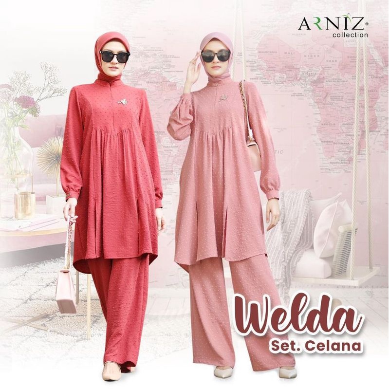 Welda Setcel By Arniz ( Setelan Celana Kulot dan Atasan )