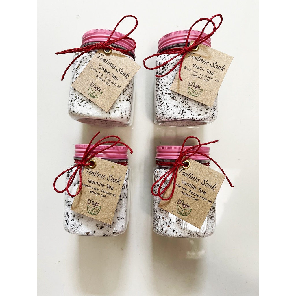 bath soak / garam mandi /garam spa / bath salt tea edition 100% epsom salt, essential oil and dry tea