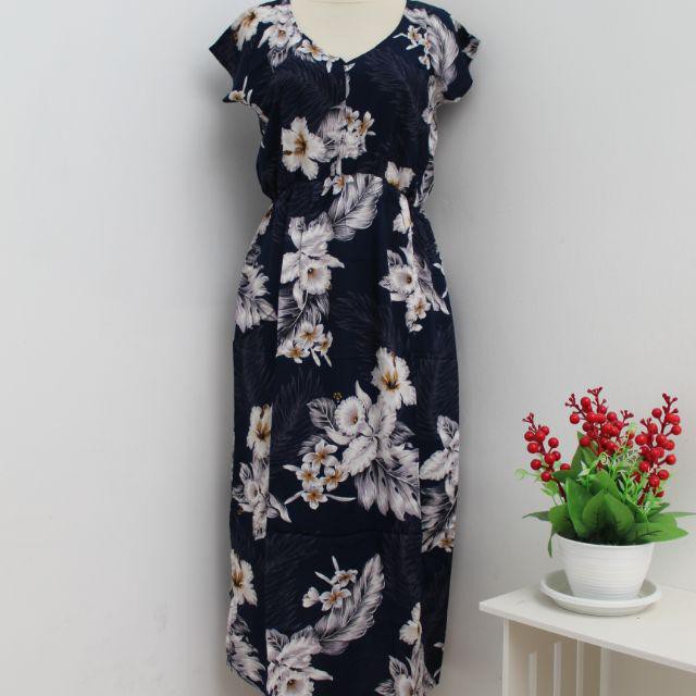dress warna / daster bunga panjang / long dress / manohara dress / Manohara Bali katun rayon
