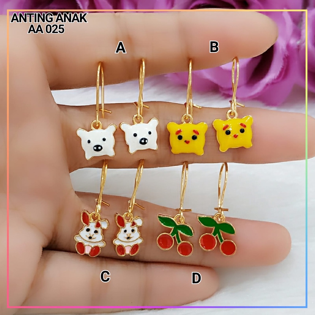 Anting xuping anting anak cherry merah lucu perhiasan anak lapis emas gold AA 025