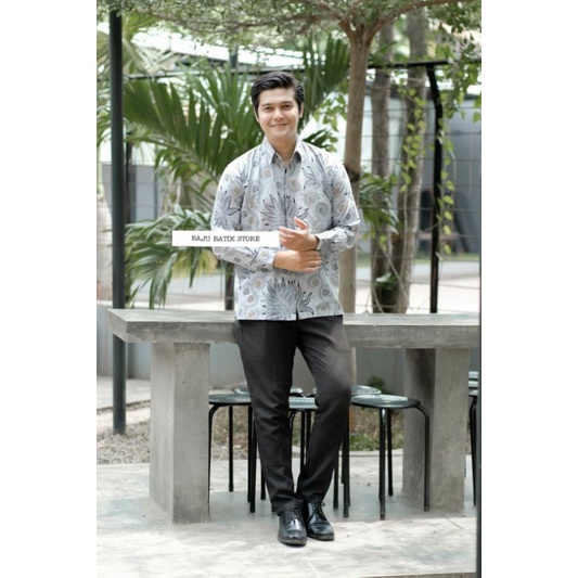 Maura Couple - Sania Ruffle Batik Couple ori Ndoro jowi DNT Garansi Termurah Shopee - Couple Aulia-Kemeja Pari Abu