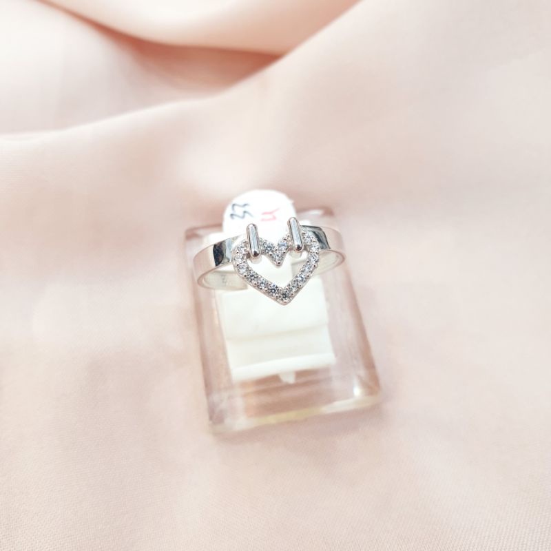 Cincin emas putih love permata emas asli kadar 375 8K