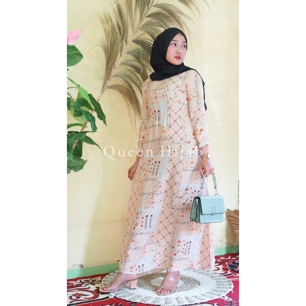 GAMIS RAYON VISCOSE MOTIF MAXI DRESS MURAH TERBARU