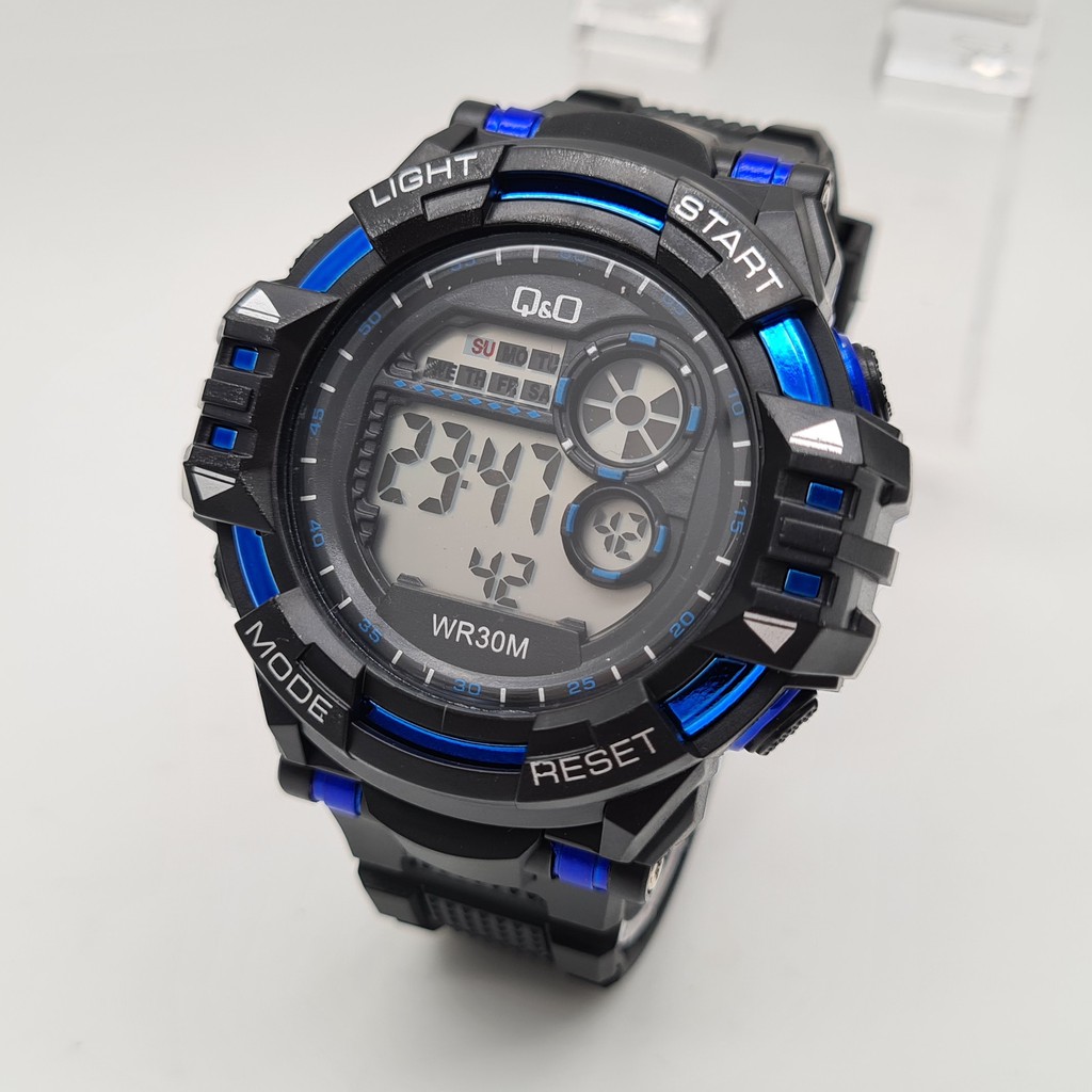 Jam Tangan Digital Pria Water Resistant Q&amp;O Digital Sport