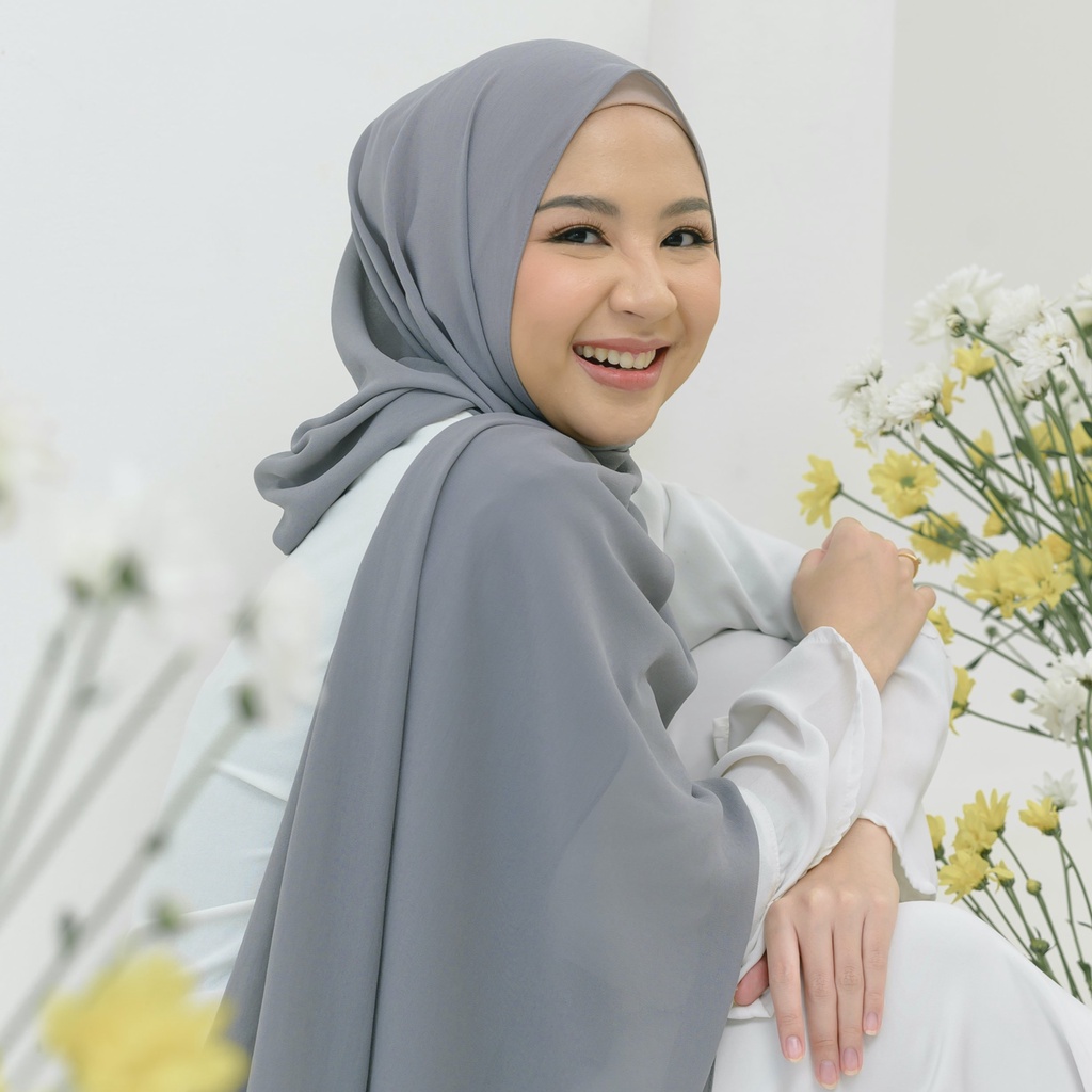 Lozy Hijab - [Defect] Bawal Shawl ( Hijab Pashmina )-Stone Grey