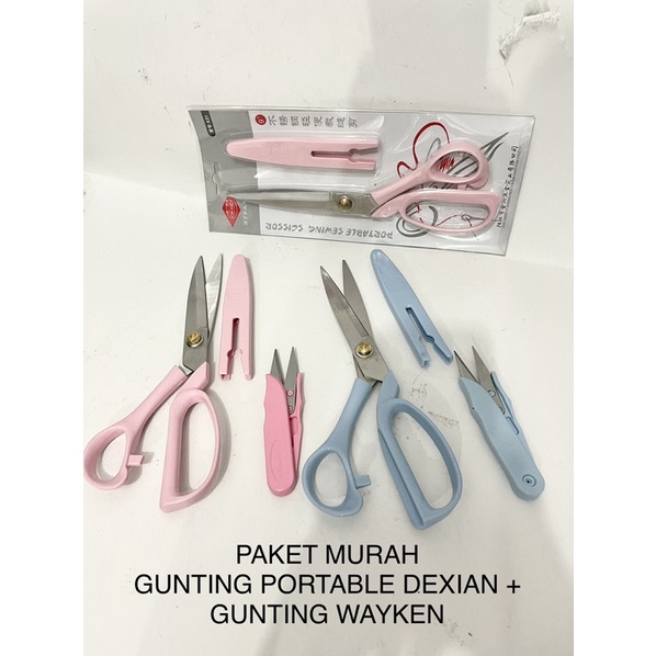 

PAKET MURAH GUNTING PORTABLE DEXIAN + GUNTING WAYKEN / gunting benang + gunting kain tajam k30 k31