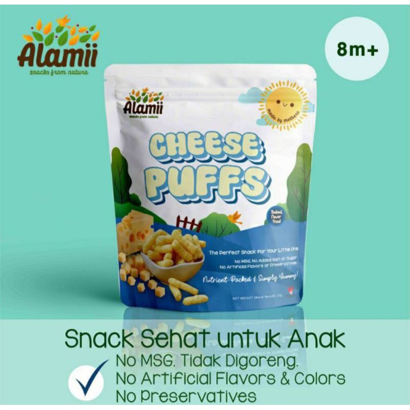 Alamii puff snack mpasi bayi cheese puffs peanut butter puffs sweet corn puffs cheesy tomato chocolate
