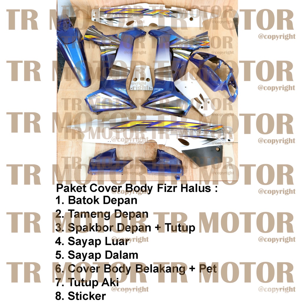 Cover Body Fizr F1zr Full Clucth Biru 2004 Full Set Halus Cover Bodi Yamaha Fiz r