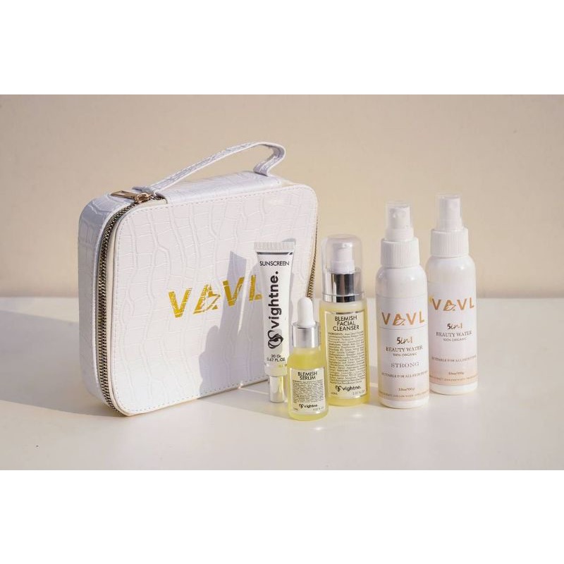 READY! VAVL BEAUTY WATER | BEAUTY WATER STRONG | VIGHTNE FACIAL CLEANSER | BLEMISH SERUM | SUNSCREEN