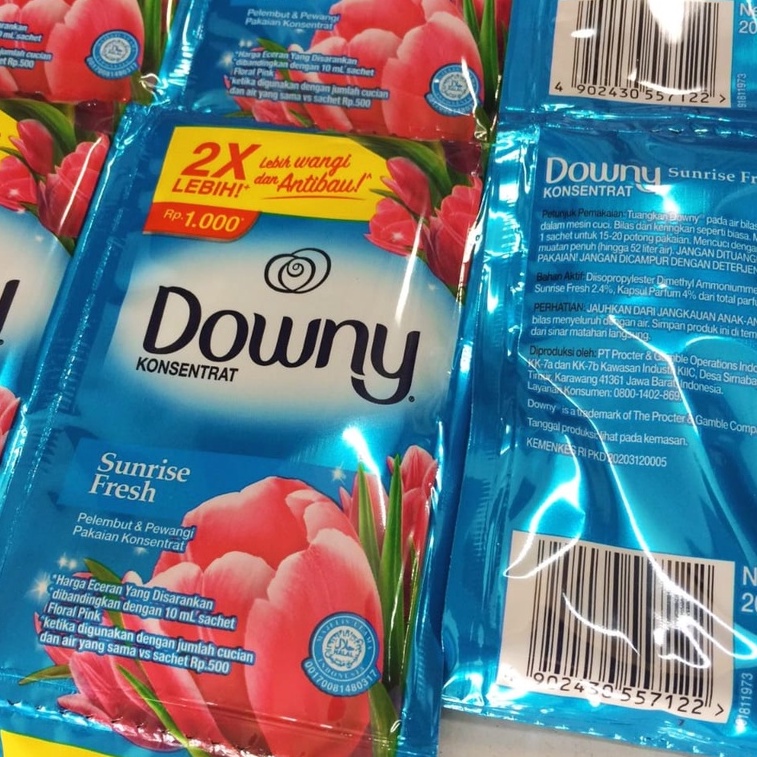 PROMO Brand | Downy Konsentrat Sunrise Fresh Pelembut Pewangi Pakaian - 6 sachet x 12 ml | Bisa 1 sachet