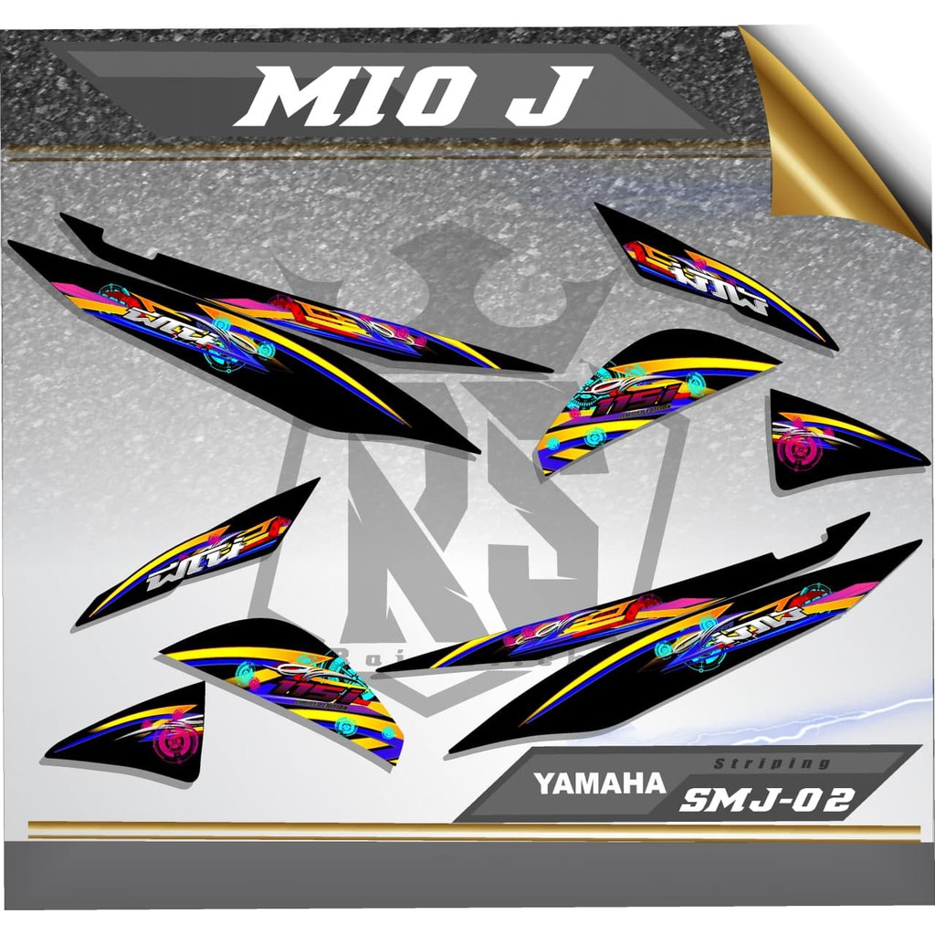 Striping Variasi Mio J -  Skotlet  Stiker Lis Motor Mio J -  List Body Sticker Lis  Motor Skotlet 02