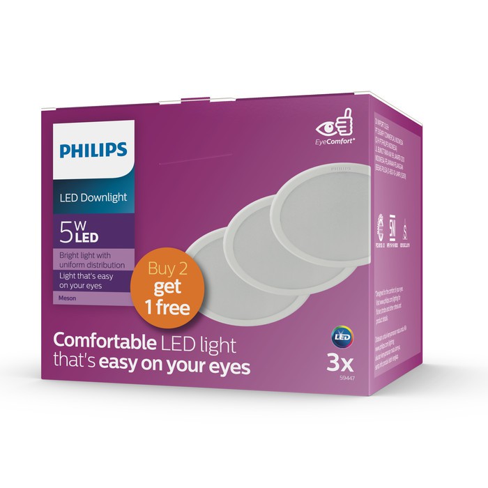 Philips LED Downlight Meson 5 Watt 59447 Paket Beli 2 Gratis 1