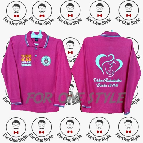 Kaos Bidan LOGO HATI BIDAN Polo Berkerah boleh Request Desain - POLOSHIRT PANJANG BIDAN - KAOS