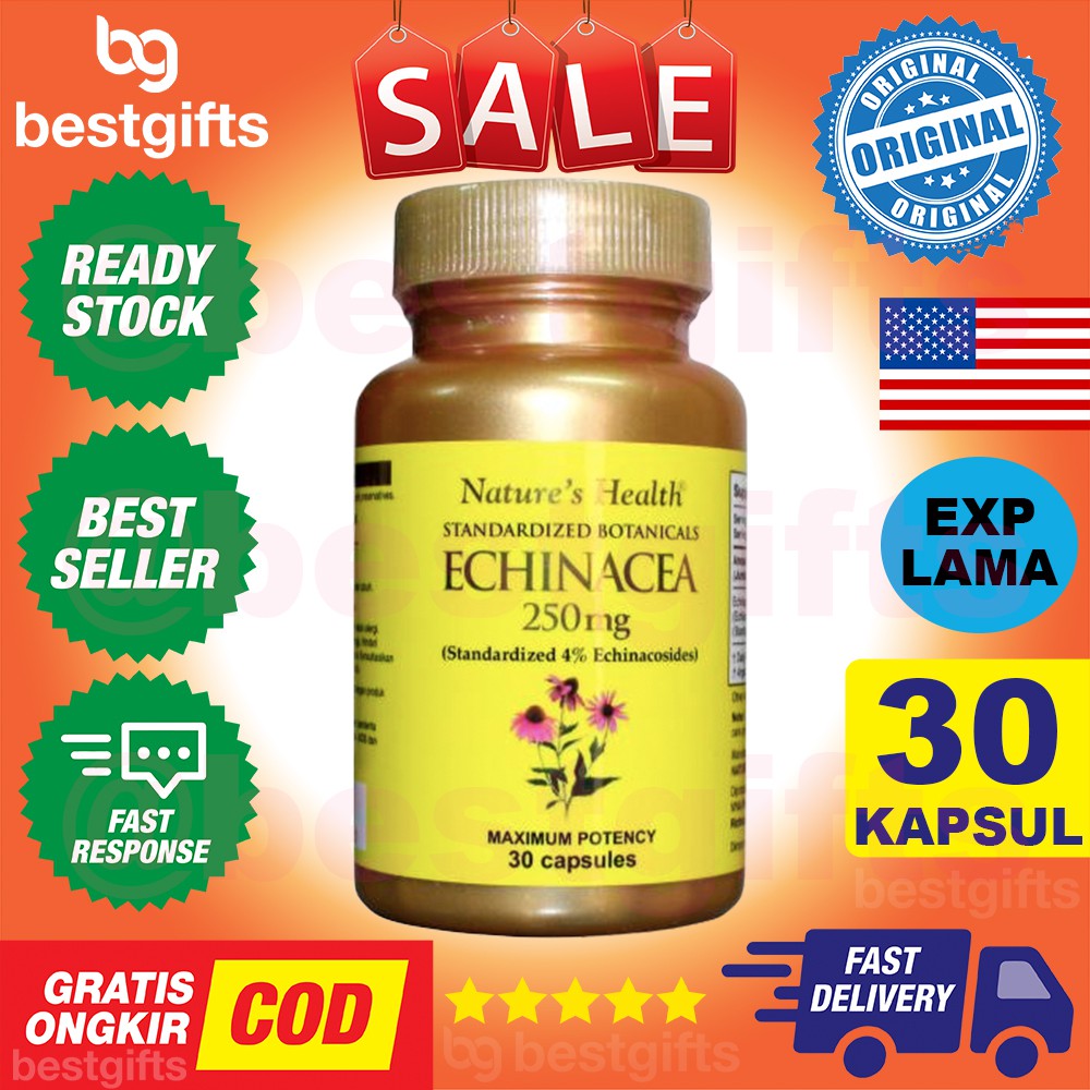 NATURE'S NATURES NATURE HEALTH ECHINACEA 250MG 250 MG IMUNITAS DAYA TAHAN TUBUH PILEK FLU 30 KAPSUL