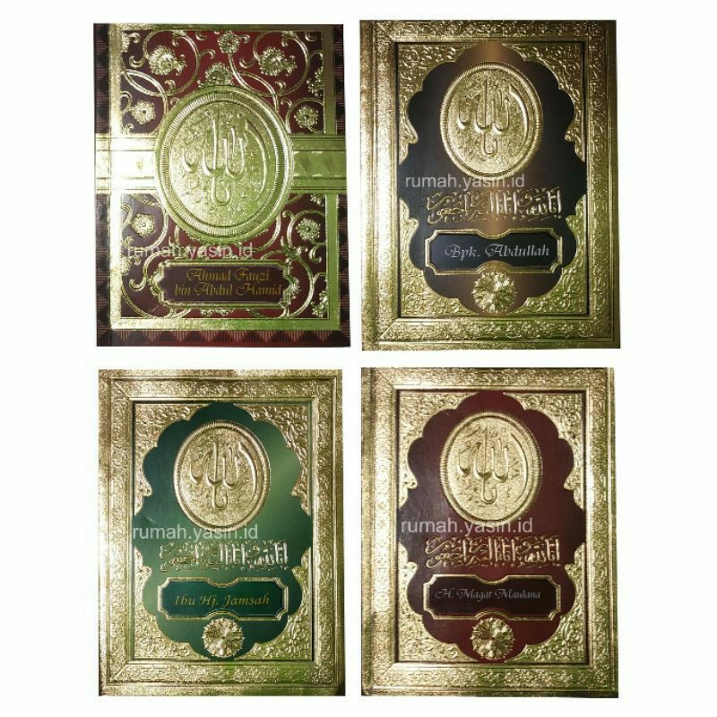 

YASIN TAHLIL ( FOTO ALMARHUM DIDALAM ) SAMPUL MOTIF TIMBUL EMAS GOLD ISI YASIN TEBAL SOFT COVER