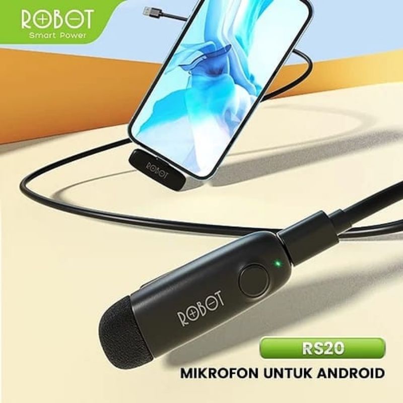 [Robot RS020] Microphone Bluetooth Usb Type C Mic Clip On Wireless