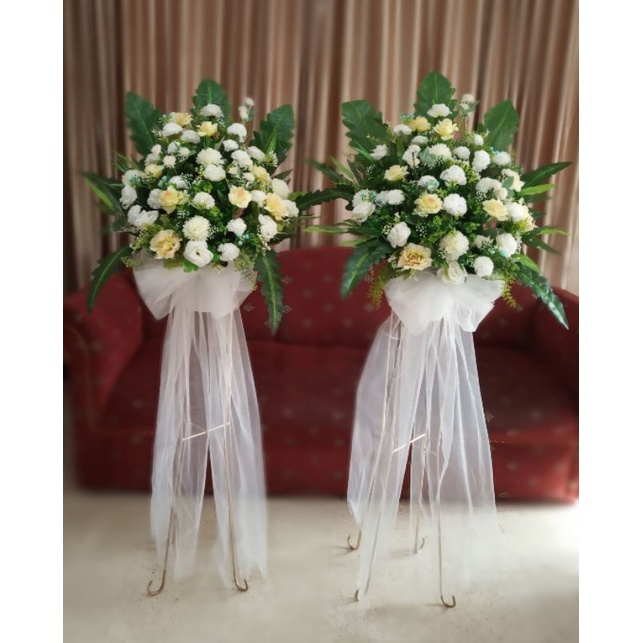 bunga ucapan-standing flower-bunga artifisial-karangan bunga dukacita-standing flower wedding