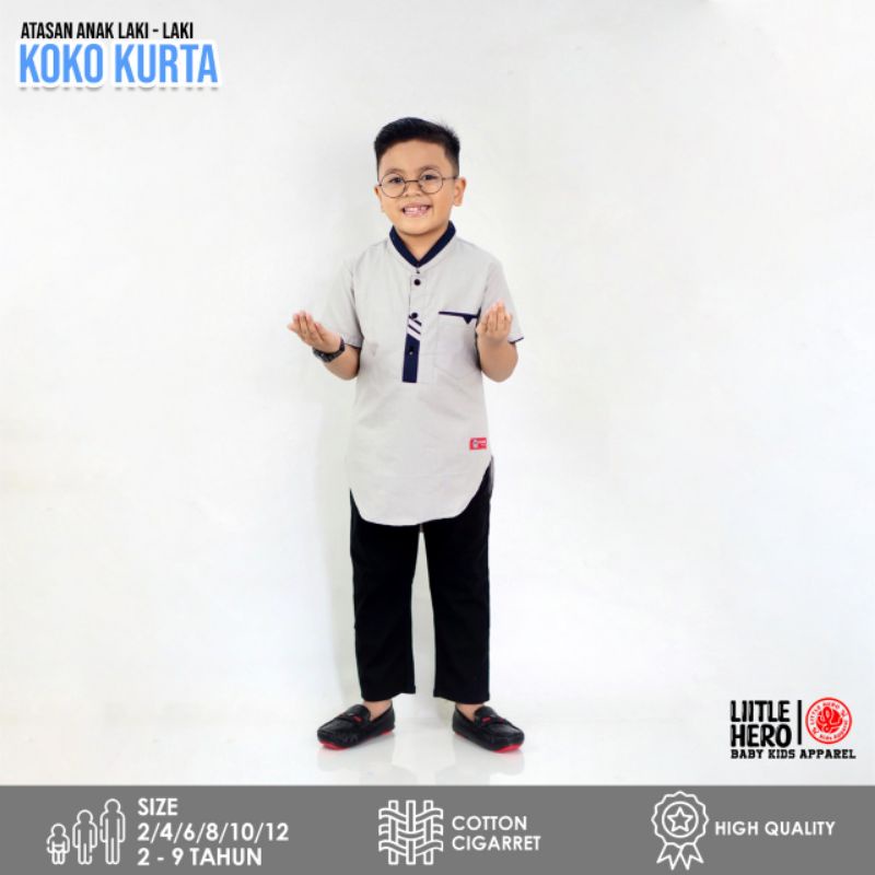 Baju Muslim Koko Kurta anak laki laki usia 1-9 tahun