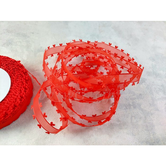 

Pita Merah Pinggir Motif Hati / Love; Lebar 2,5 cm