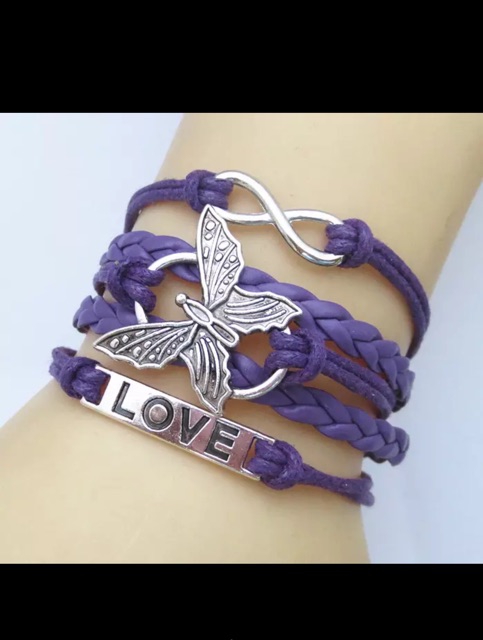 Gelang kulit import wanita fashion aksesoris A21 butterfly