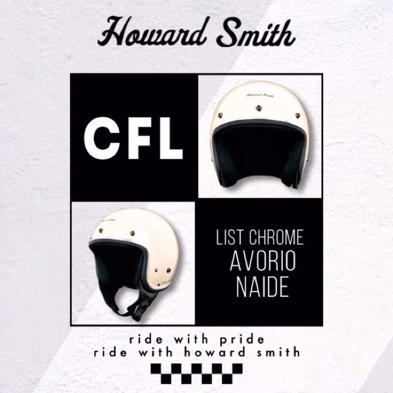 Helm Retro Half Face CFL Howard Smith Avorio Original