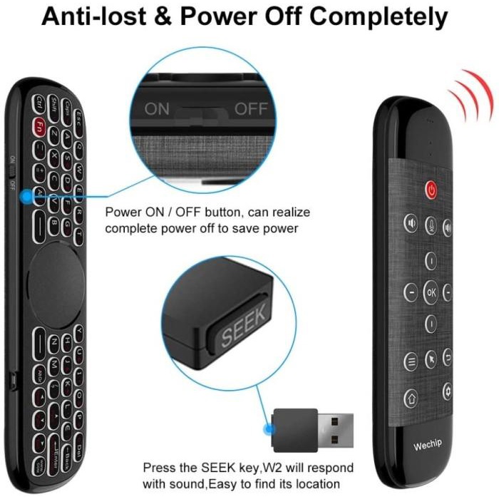 Wechip W2 Pro Air Mouse Voice Remote Control Wireless Mini Keyboard