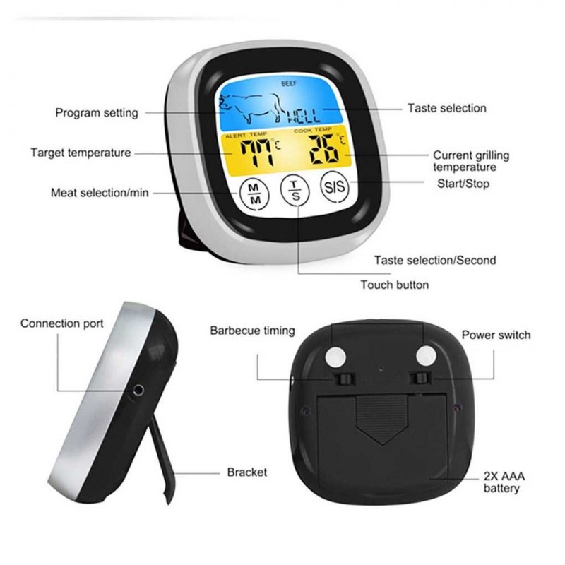 Alat Ukur Suhu Makanan Touch Screen Food Thermometer Cooking Timer