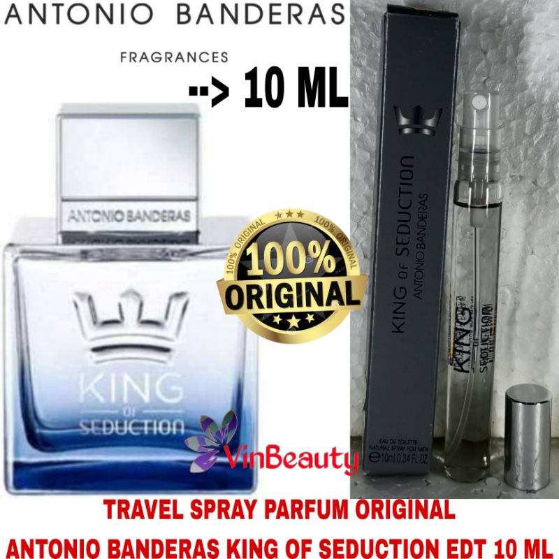 TraveL Spray Parfum OriginaL Antonio Banderas King of Seduction EDT 10 ml For Men Murah