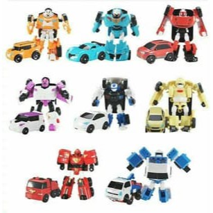 Mainan Tobot Mini Transformer Robot Mobil Dus Kecil (1kg=5pcs)