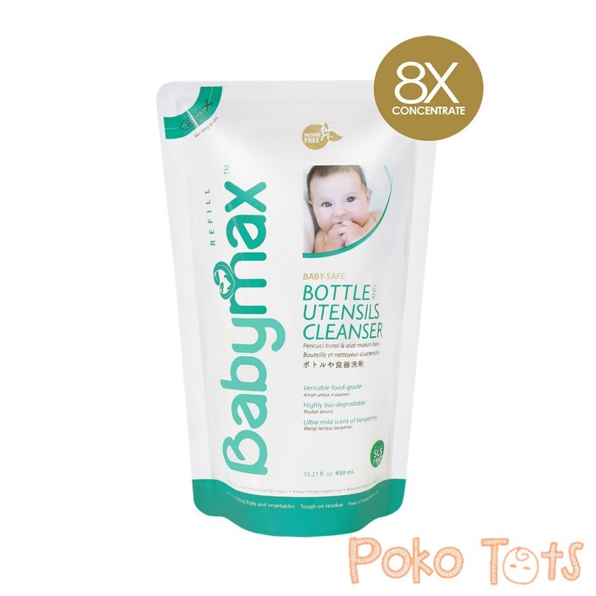 Petite Pack Babymax Natural Bottle &amp; Utensils Refill 450ml Pembersih Botol dan Dot Baby max WHS