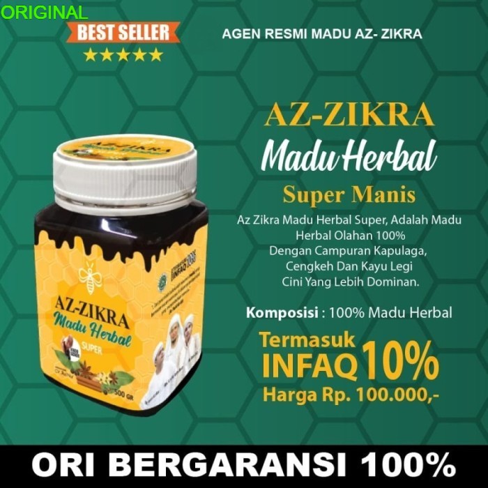

Madu Azzikra Az-Zikra Herbal Super Manis 500gr Asli (KEMASAN BARU)