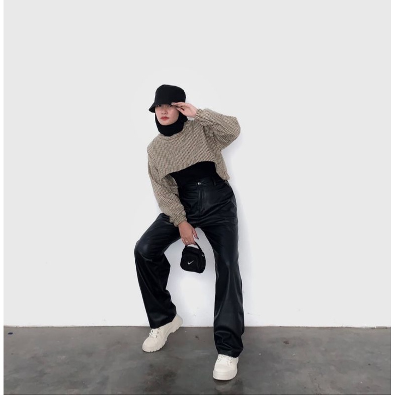 LOOCY CROP TOP TARTAN KOREAN (SUPER CUTE)