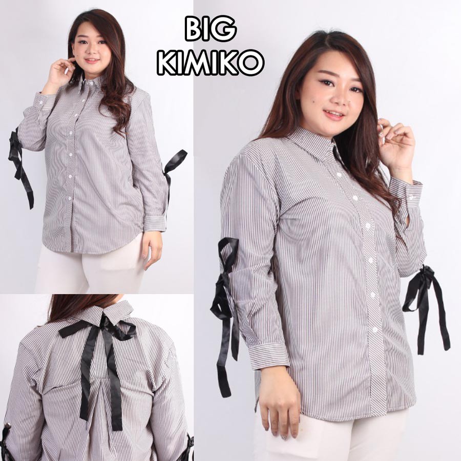 BIGCLO - (COD) LD 105cm Blouse Jumbo Big Kimiko Baju Atasan Wanita Bigsize Salur